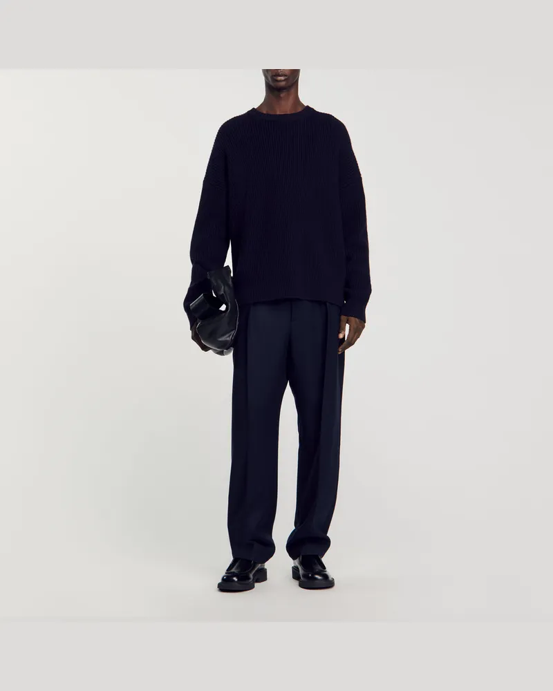 Sandro Rippstrickpullover Marine