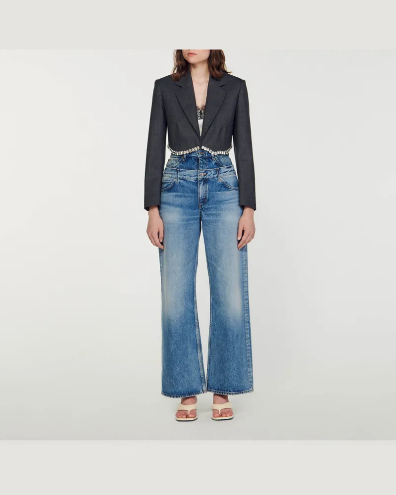 Sandro Kurze Anzugjacke Anthrazit