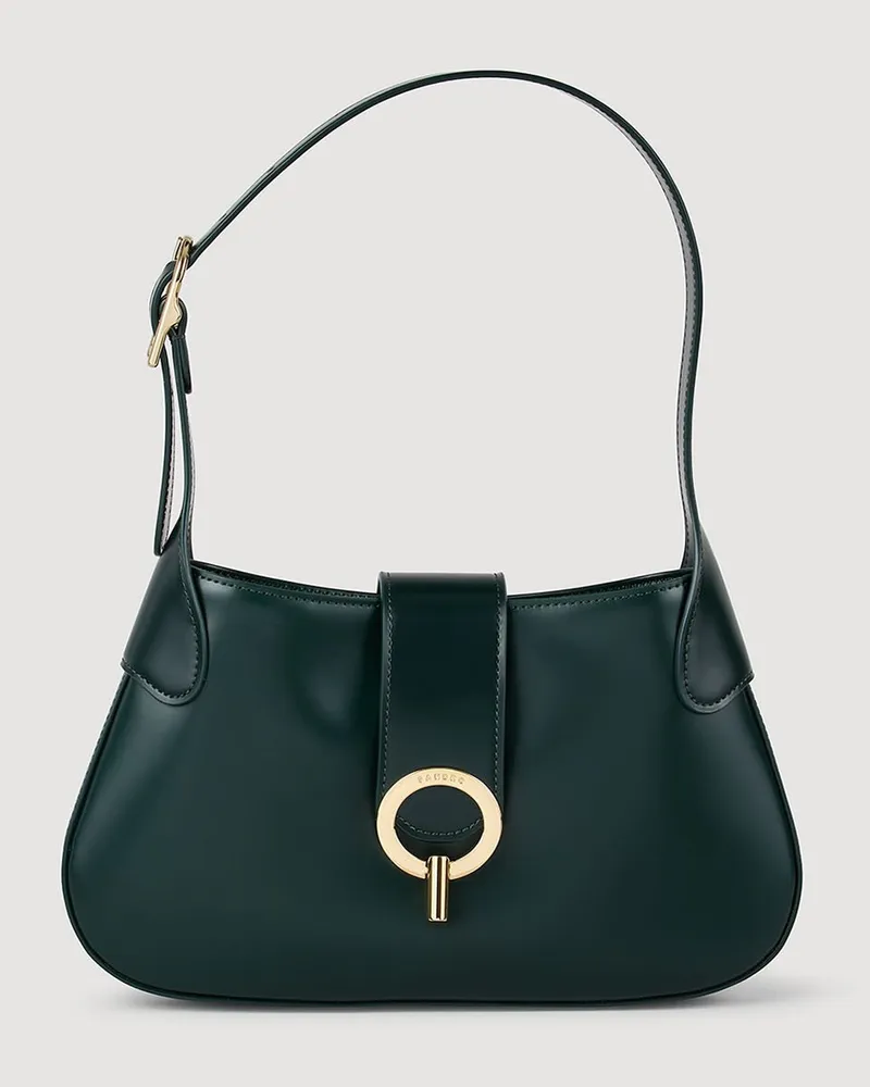 Sandro Janet-Tasche aus zertifiziertem Leder Flaschen-grün