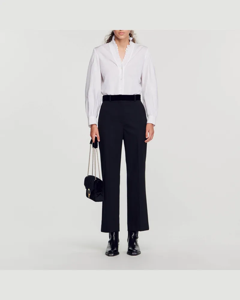 Sandro Gerade geschnittene Hose Schwarz