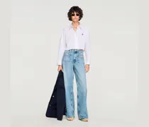 Kurze Bluse aus Popeline