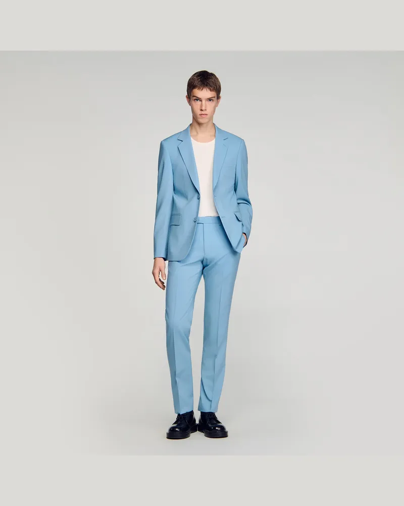 Sandro Anzugjacke aus Wolle Himmel-blau