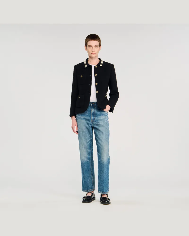 Sandro Tweed-Jacke Schwarz