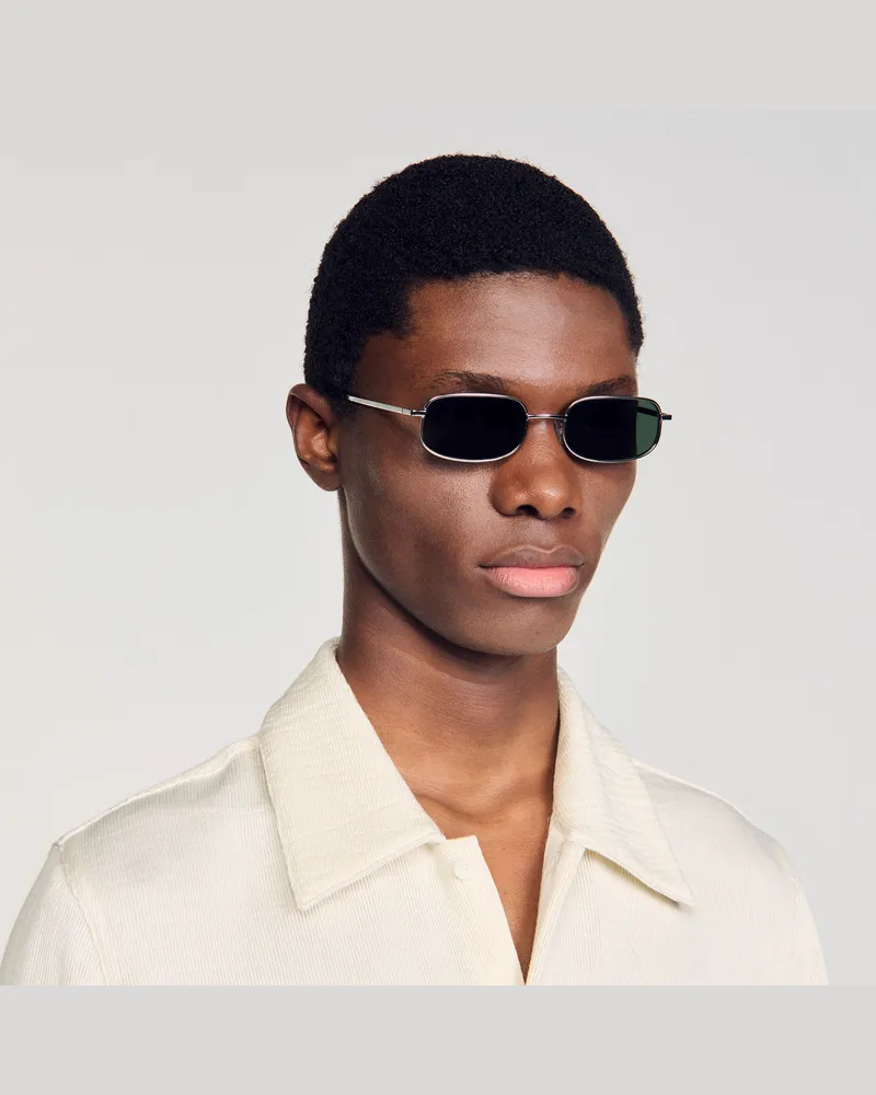 Sandro Rechteckige Sonnenbrille Silber