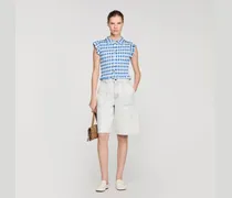 Gesmoktes T-Shirt mit Vichy-Muster