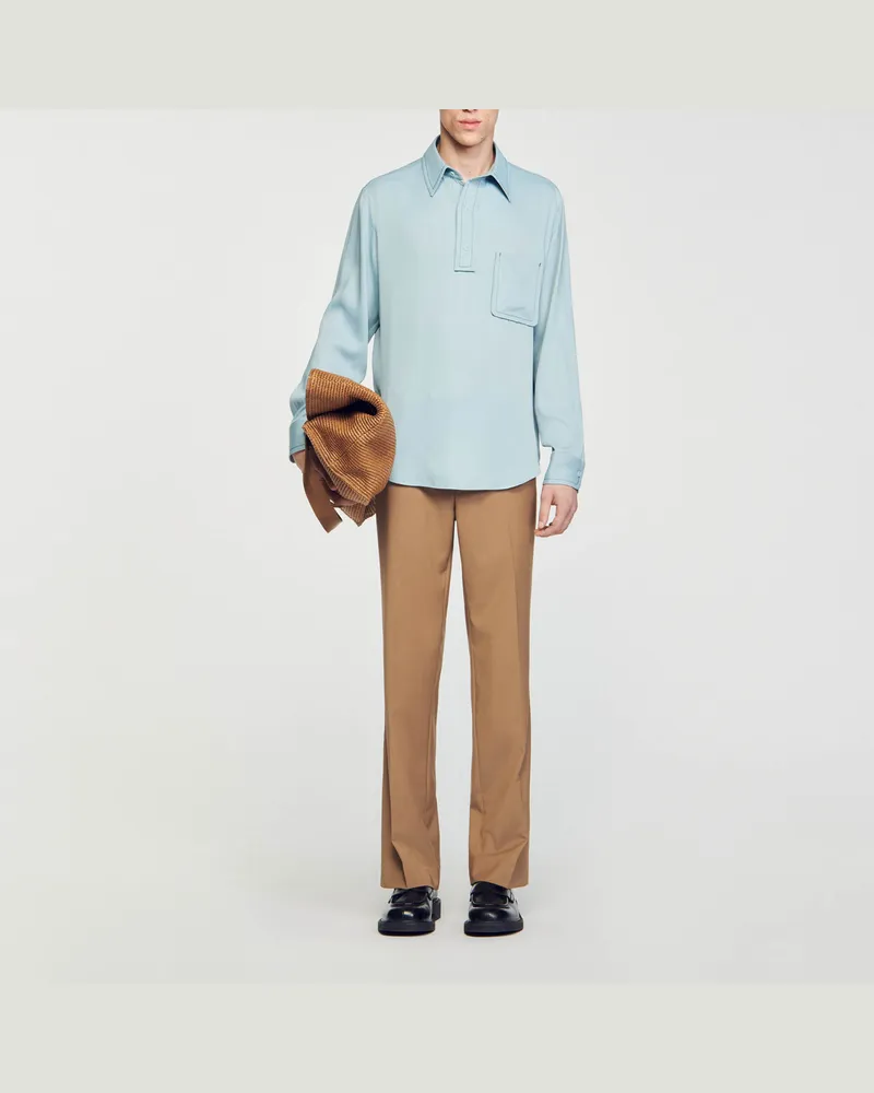 Sandro Fließendes Hemd Himmel-blau
