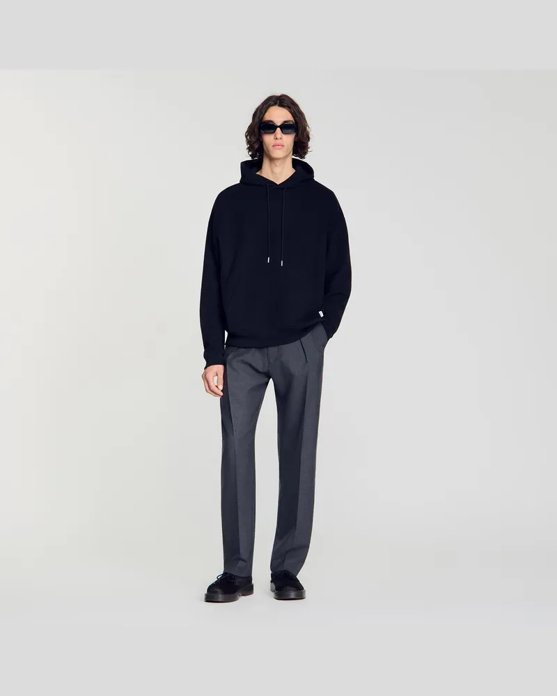 Sandro Oversize-Kapuzensweatshirt Schwarz