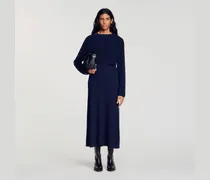 Langes Strickkleid im 2-in-1-Look