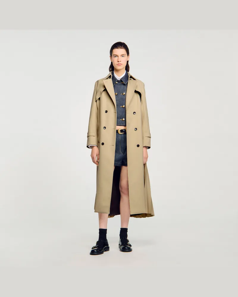 Sandro Trenchcoat mit Gürtel Beige