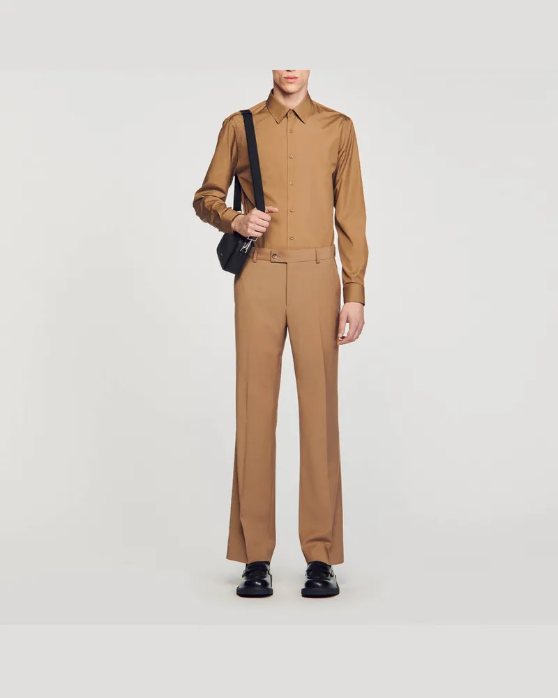 Sandro Langarmhemd Kamel