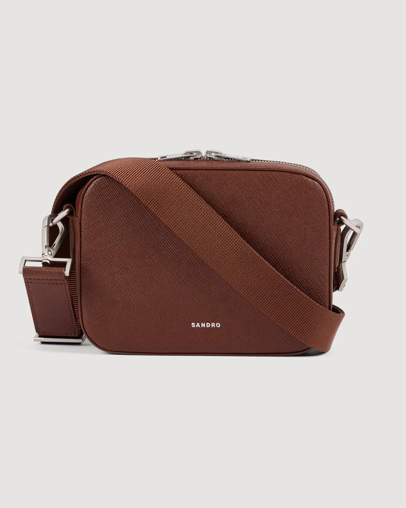 Sandro Kleine Tasche aus Verbundleder Cognac