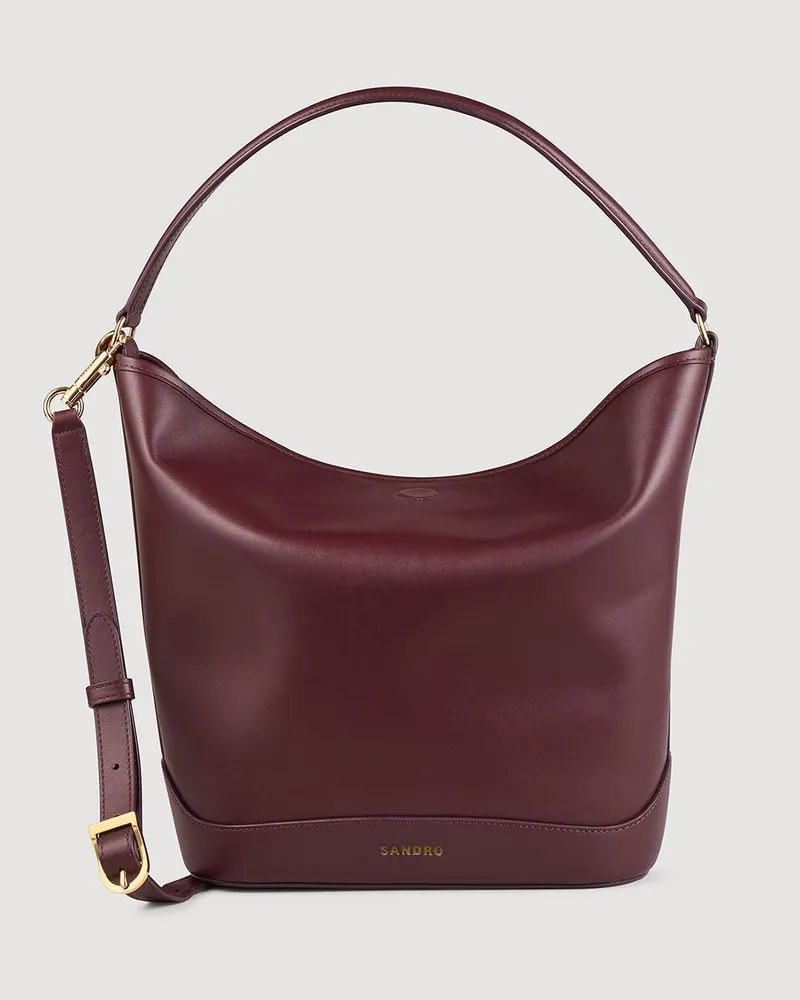 Sandro Beuteltasche aus Leder TANGOSO Bordeaux