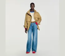Gerade Jeans mit Ledergürtel