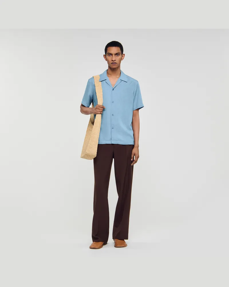 Sandro Kurzarmhemd Chambray.