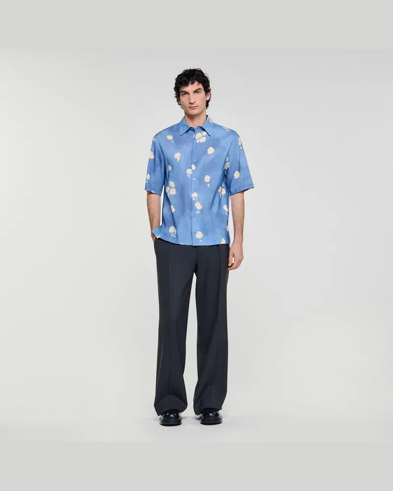 Sandro Hemd mit Blumenprint Bleu