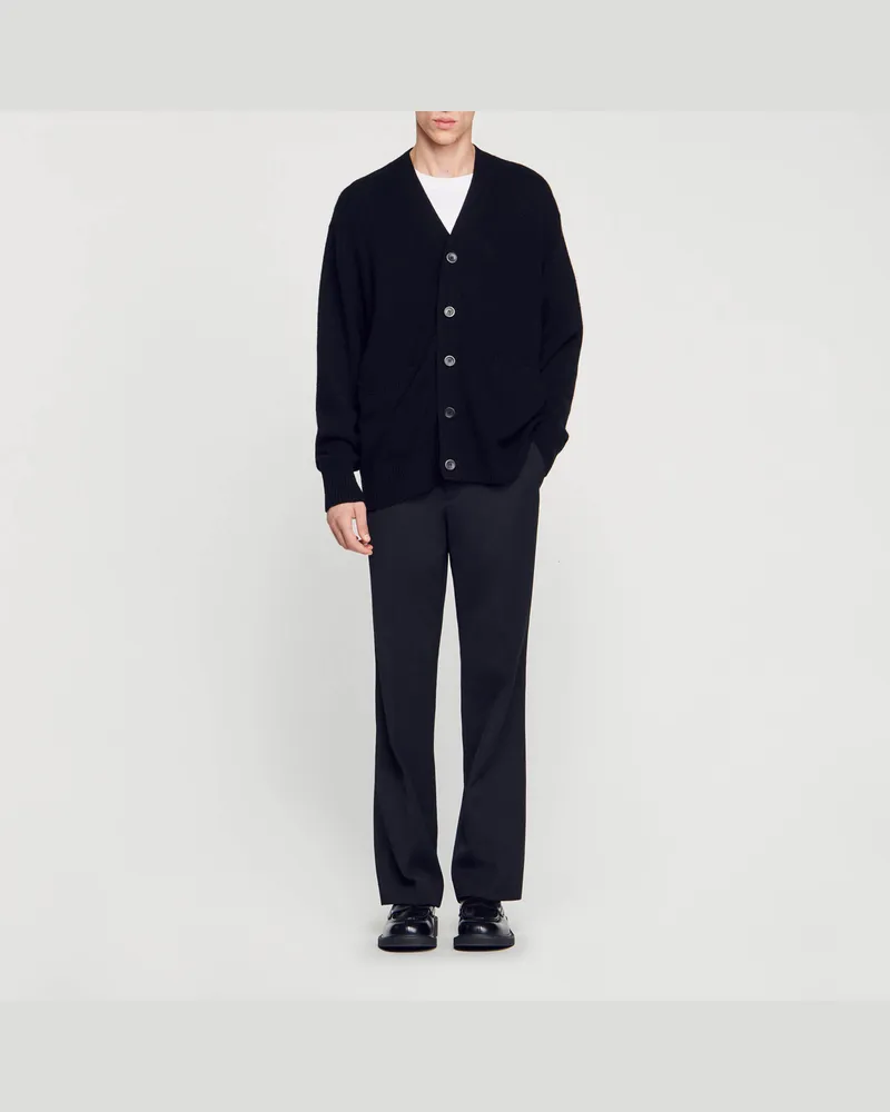 Sandro Cardigan aus Yakwolle Schwarz