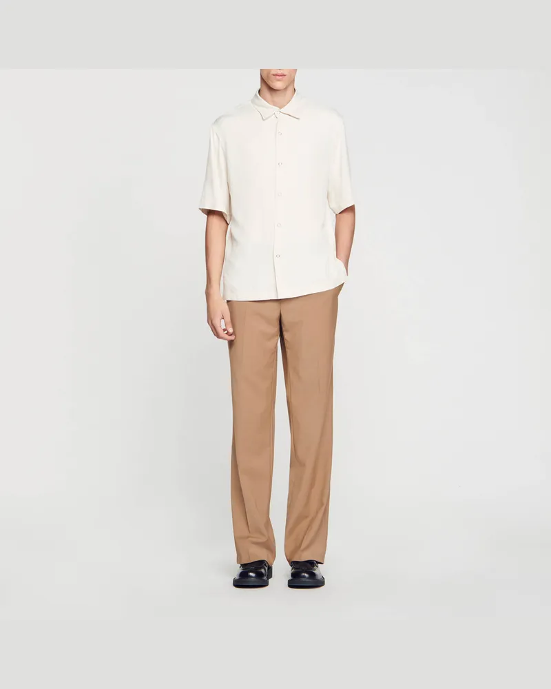 Sandro Geknöpftes Hemd Ecru