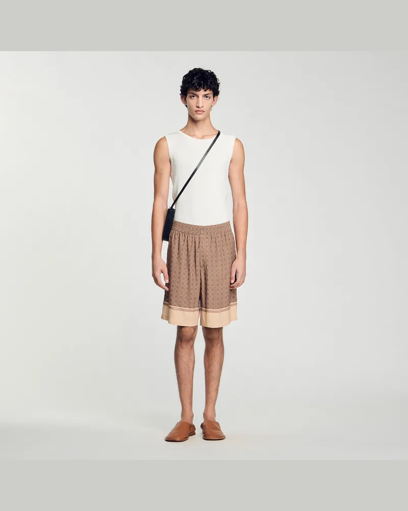Sandro Fließende Bermudashorts mit Print Hazel