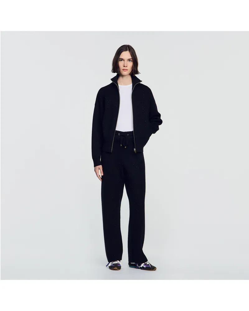 Sandro Jogginghose mit Strass Schwarz