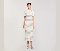 Langes Strickkleid mit Polokragen