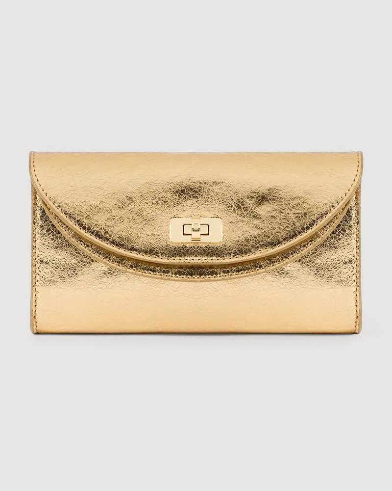 Sandro Pochette Mambo aus Metallic-Leder Gold
