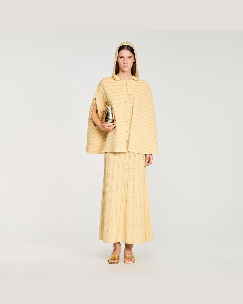 Sandro Strick-Cape mit Strass Gold