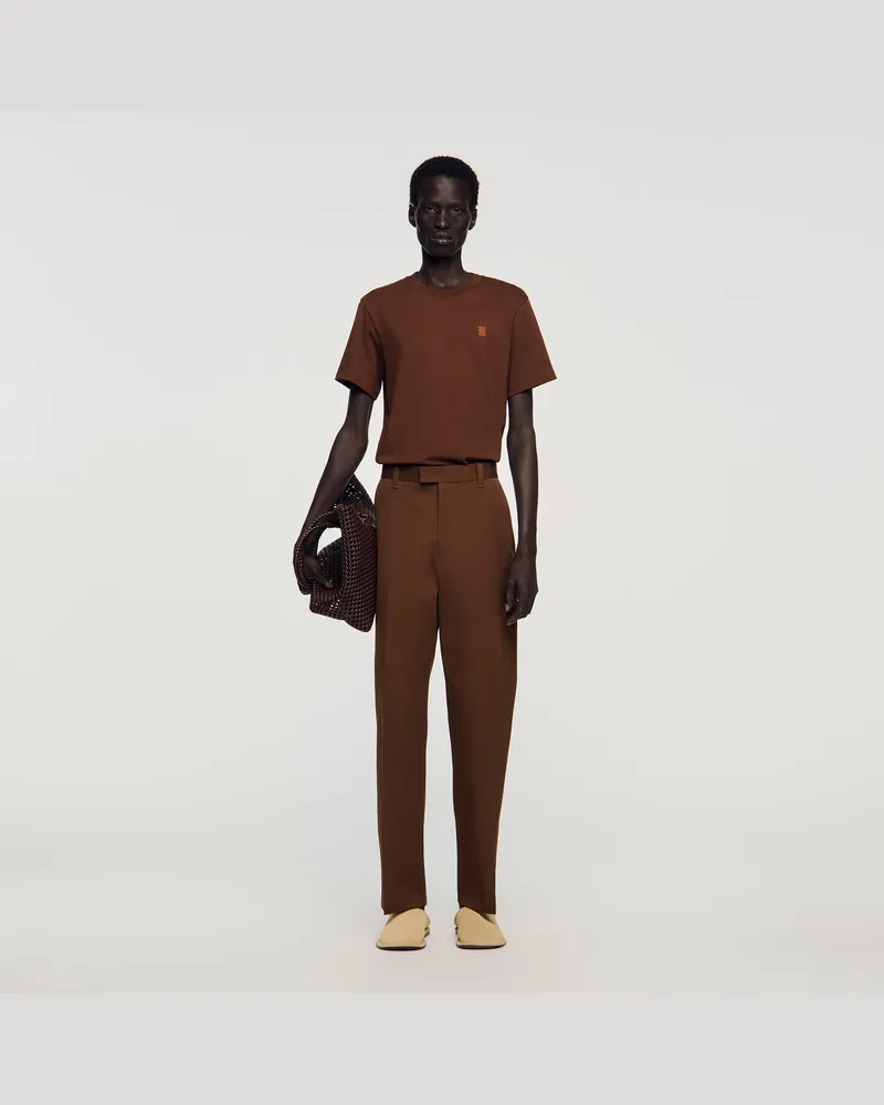 Sandro Weite Hose aus Baumwolle Ginger
