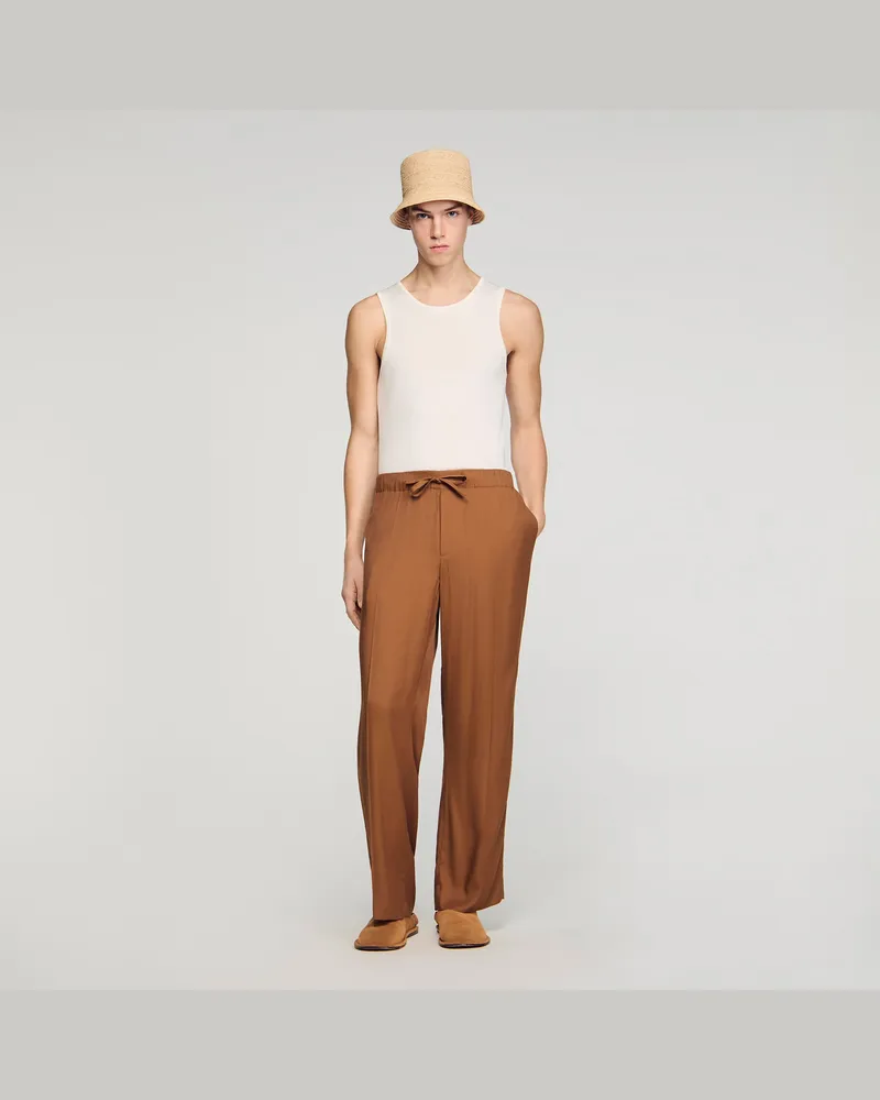 Sandro Locker fallende Hose mit Kordelzug Whisky