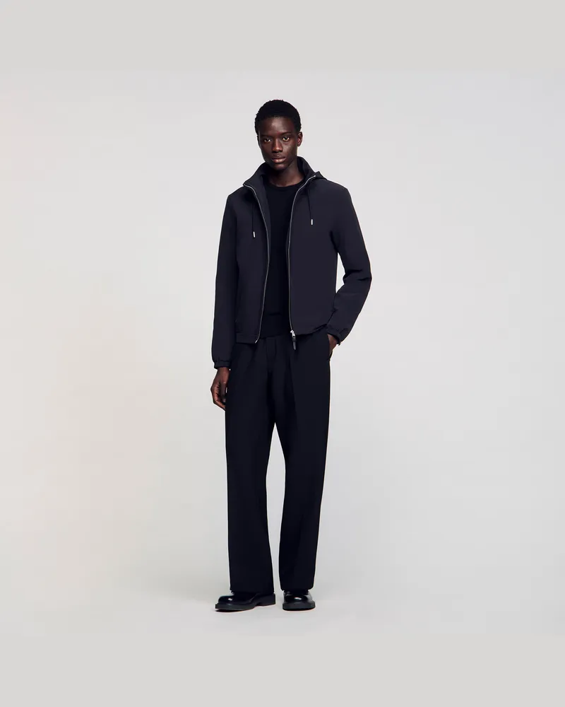 Sandro Reißverschluss-Blouson mit Kapuze Marine