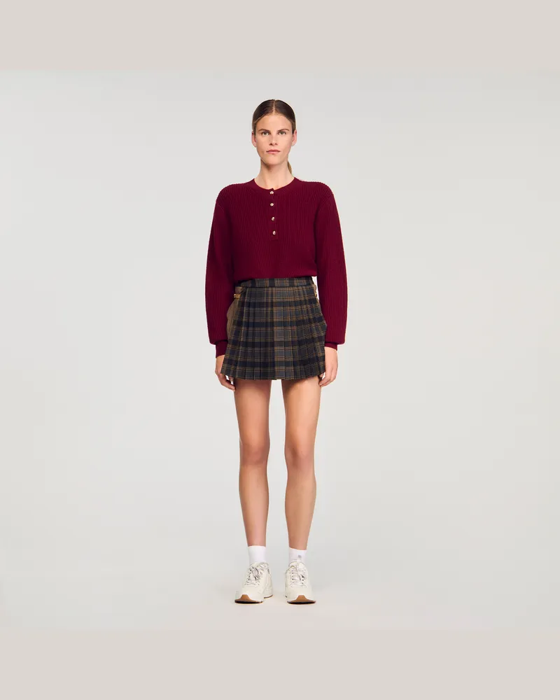 Sandro Pullover aus Wolle und Kaschmir Bordeaux