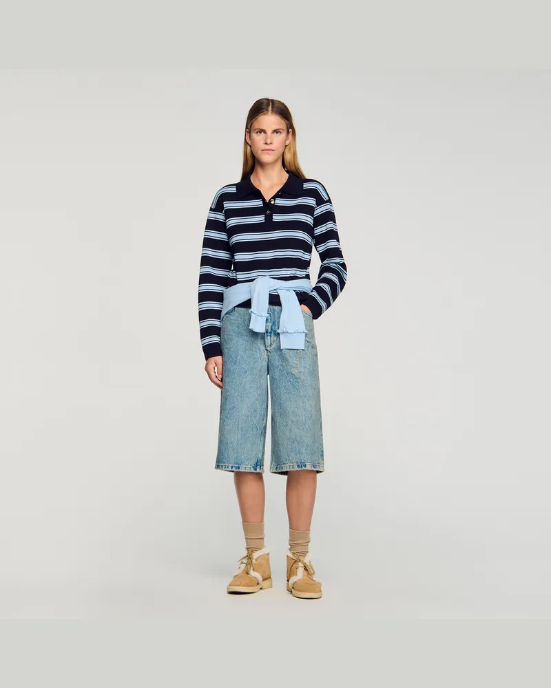 Sandro Pullover mit Streifenmuster Marine