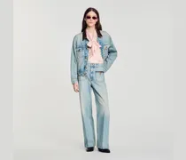Gerade Jeans mit Lederdetails