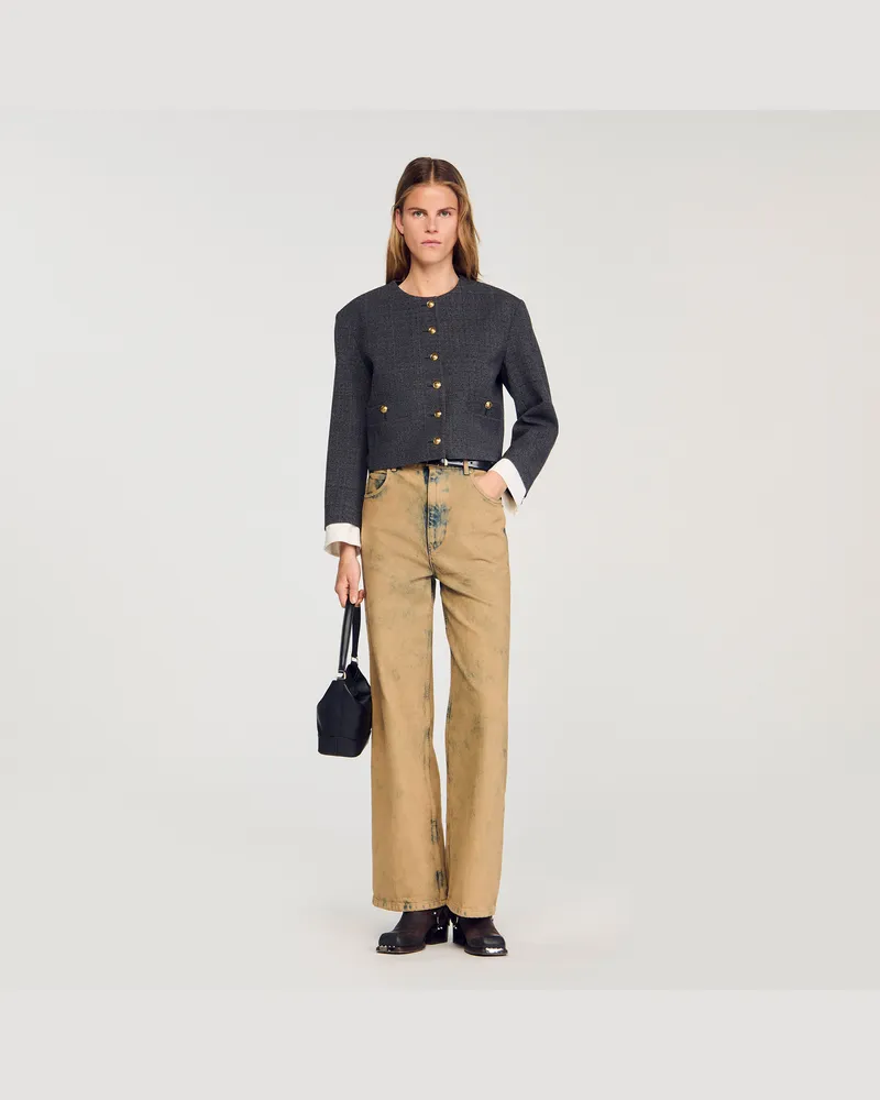 Sandro Taillierter Blazer mit Strass Gris
