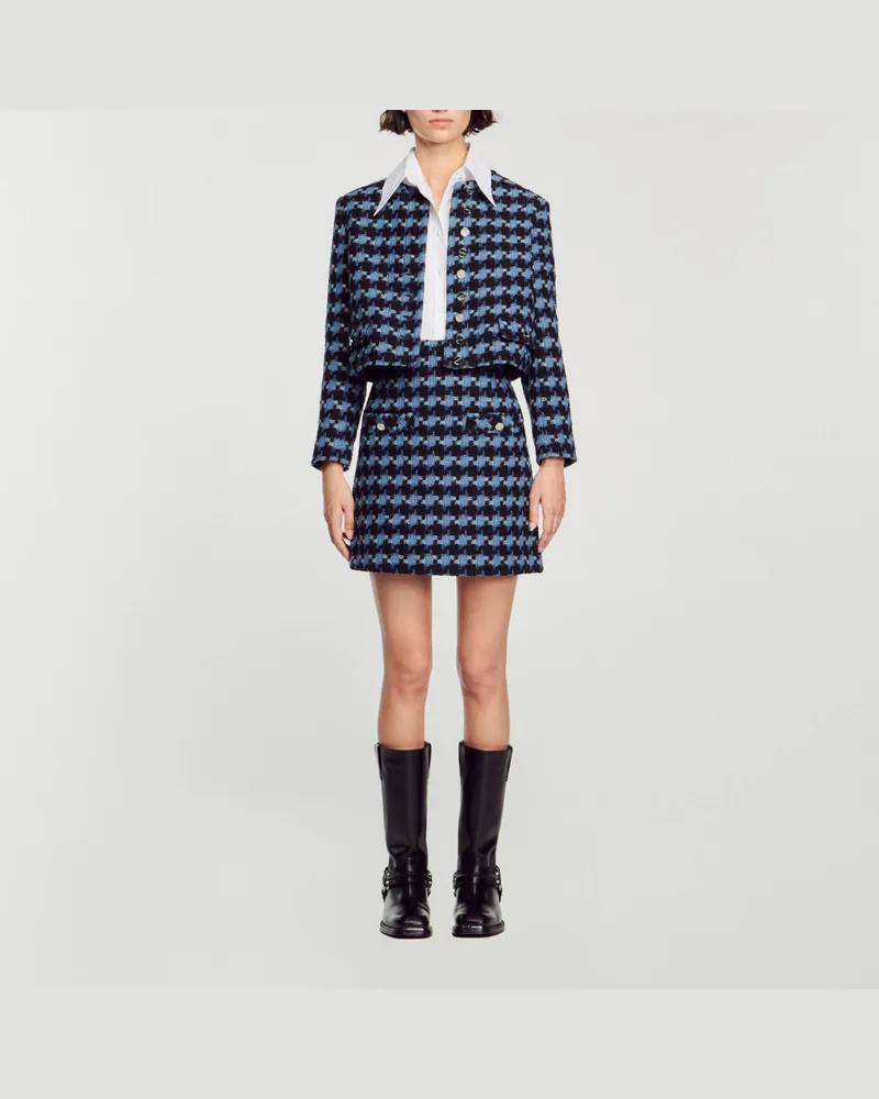 Sandro Kurzer Tweedrock Blau