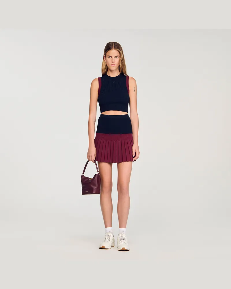 Sandro Zweifarbiges Stricktop Marine