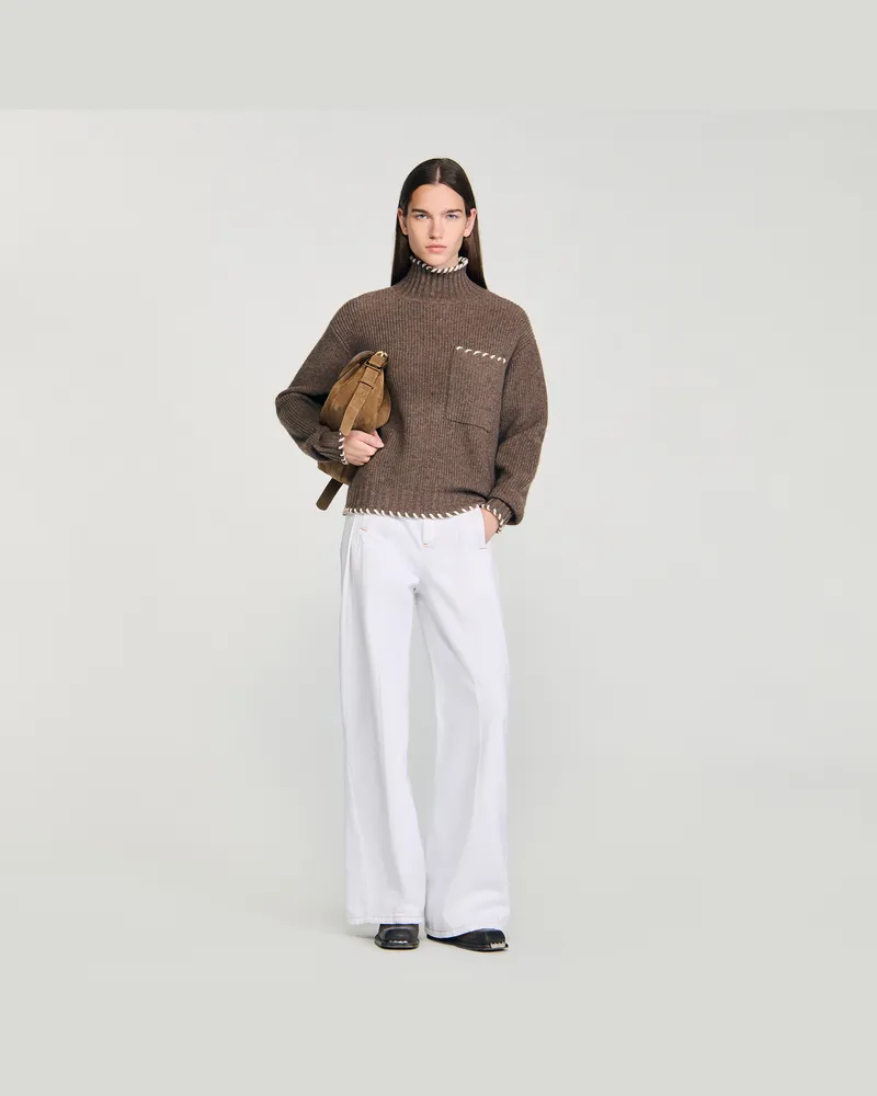 Sandro Weiter Rollkragenpullover Braun