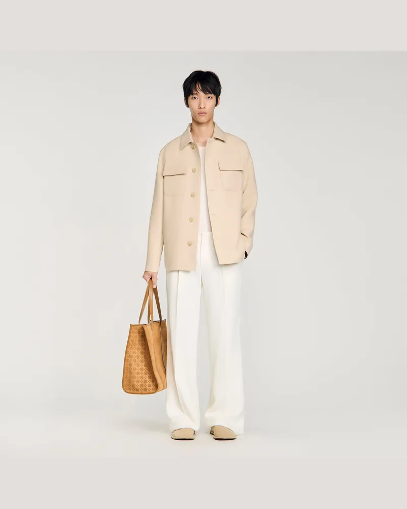 Sandro Jackenhemd mit Knöpfen Beige
