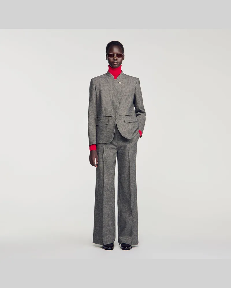Sandro Blazer aus Wolle Grau