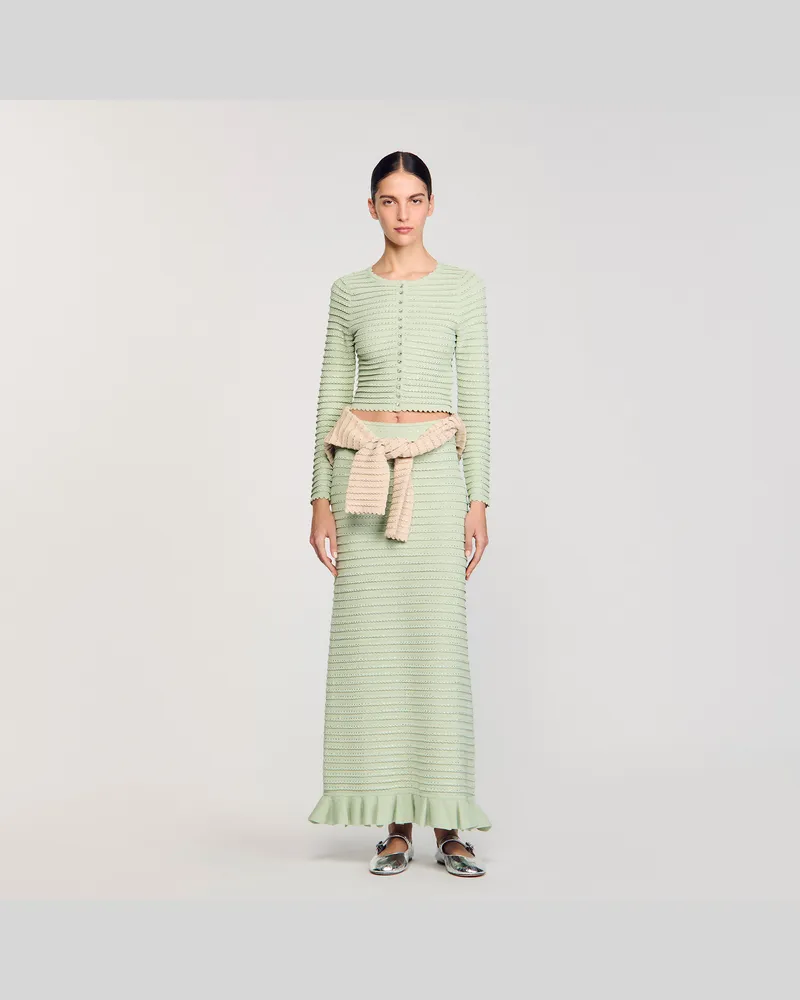 Sandro Cardigan mit Strass Mandel-grün
