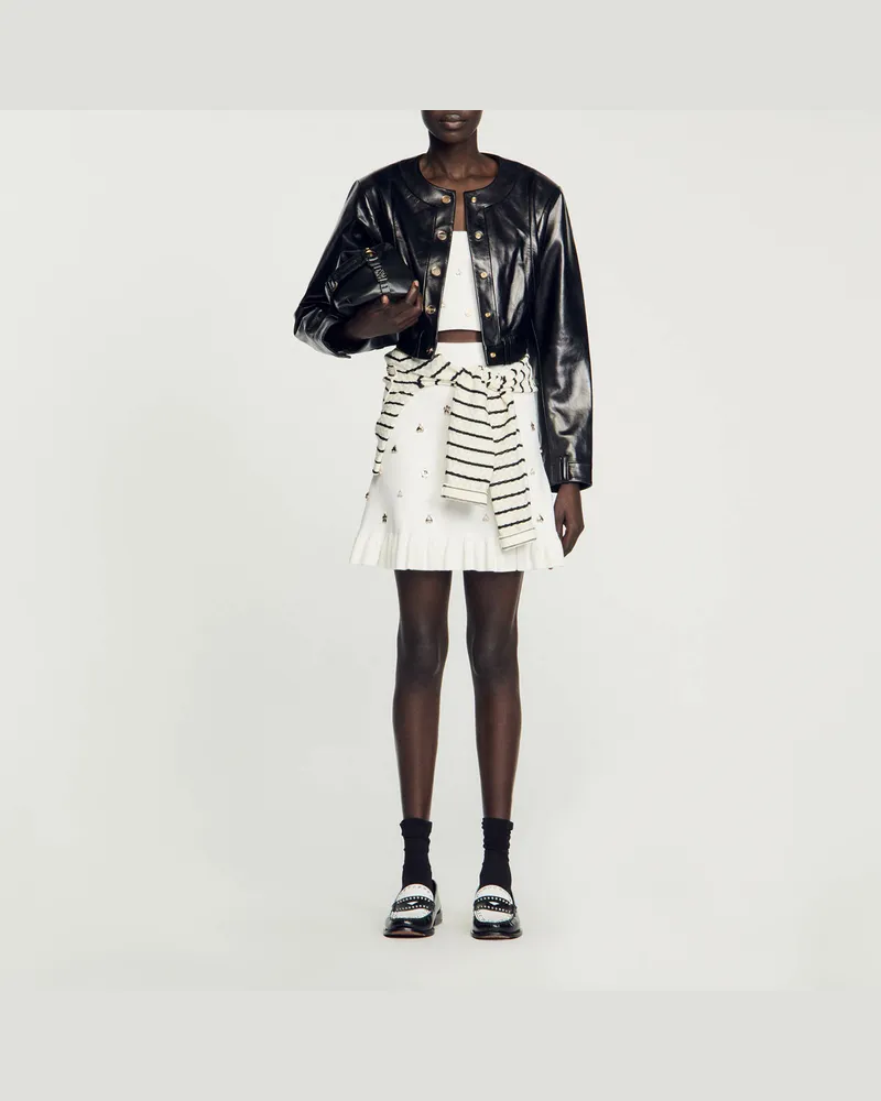 Sandro Lederjacke Schwarz