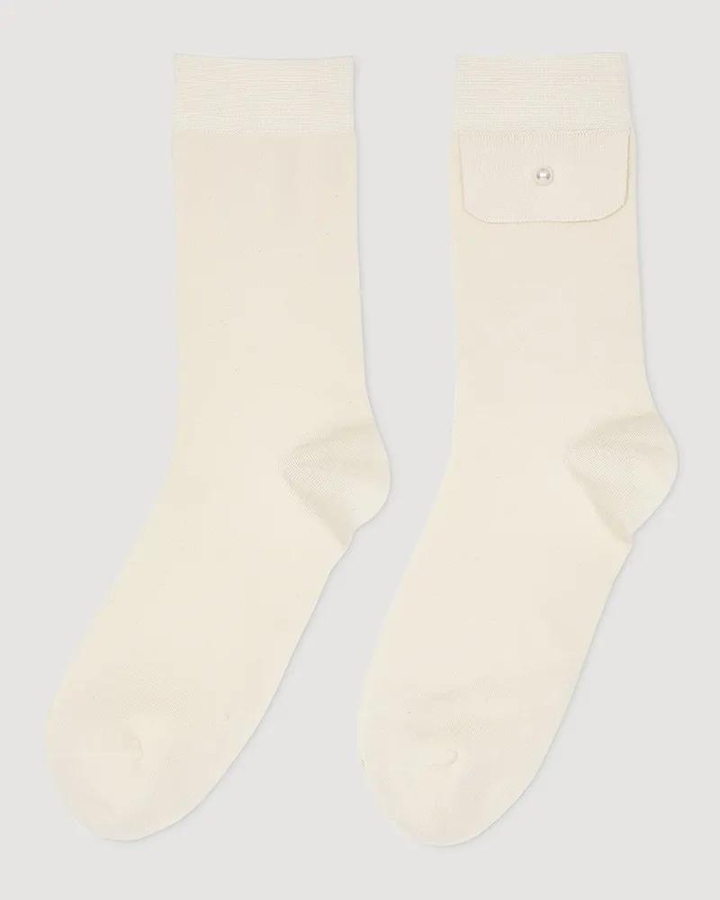 Sandro Socken mit Perlendetail Ecru