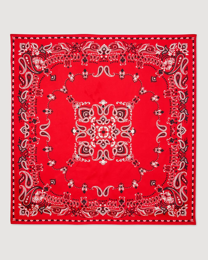 Sandro Seidenhalstuch mit Bandana-Muster Rouge