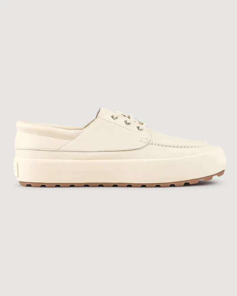 Sandro Segelschuhe aus Leder Creme-weiß
