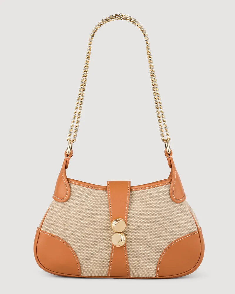 Sandro Tasche Janet aus Stoff und Leder Beige