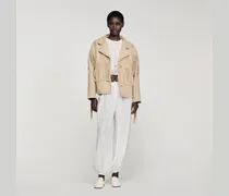 Velourslederjacke mit Fransen