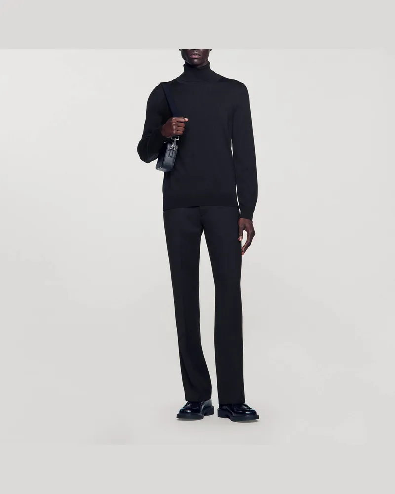 Sandro Rollkragenpullover aus Wolle Marine