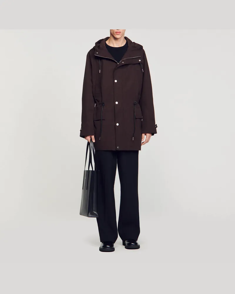 Sandro Parka aus Baumwolle Dunkel-braun