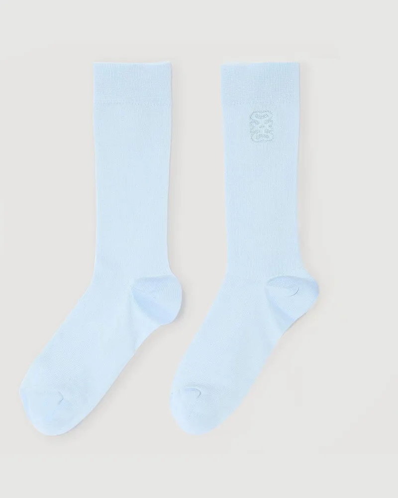 Sandro Bestickte Socken Himmel-blau
