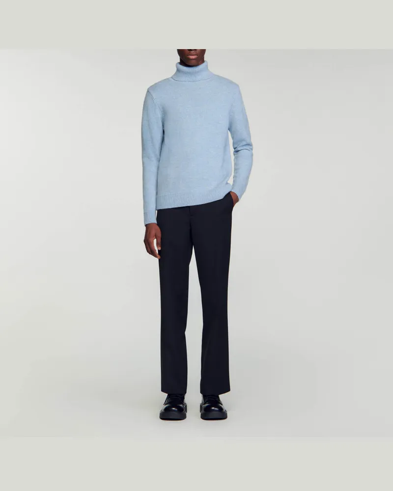Sandro Rollkragenpullover aus Wolle & Kaschmir Himmel-blau
