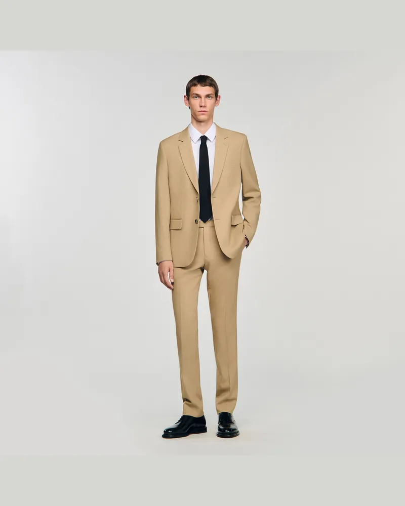 Sandro Anzugsakko aus Wolle Beige